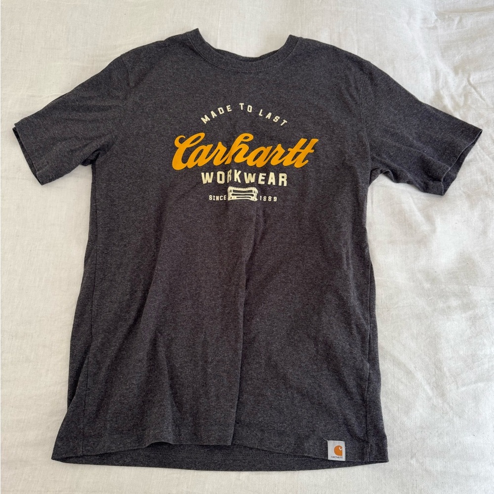 Carhartt Men's Charcoal Tee with Gold Logo